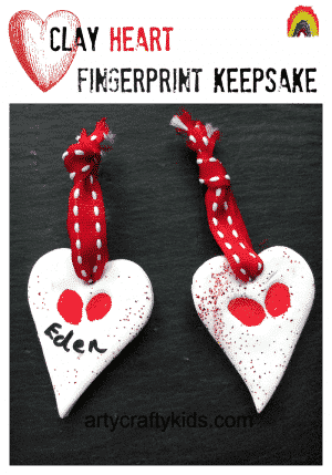 Clay Heart Fingerprint Keepsake - Arty Crafty Kids