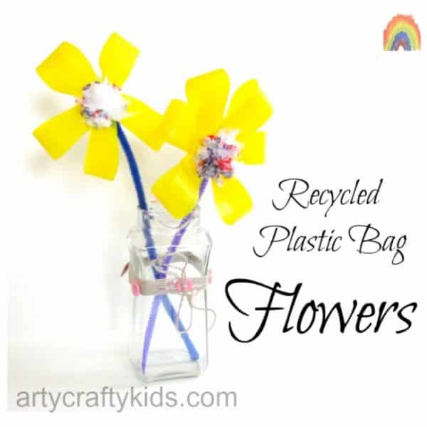 Recycled Plastic Bag Flower - Arty Crafty Kids