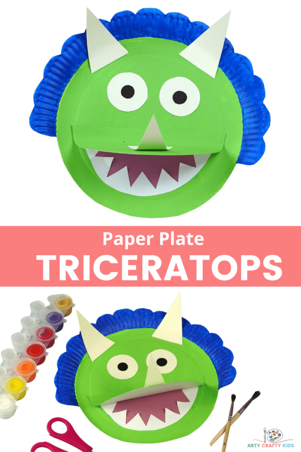 triceratops paper plate craft