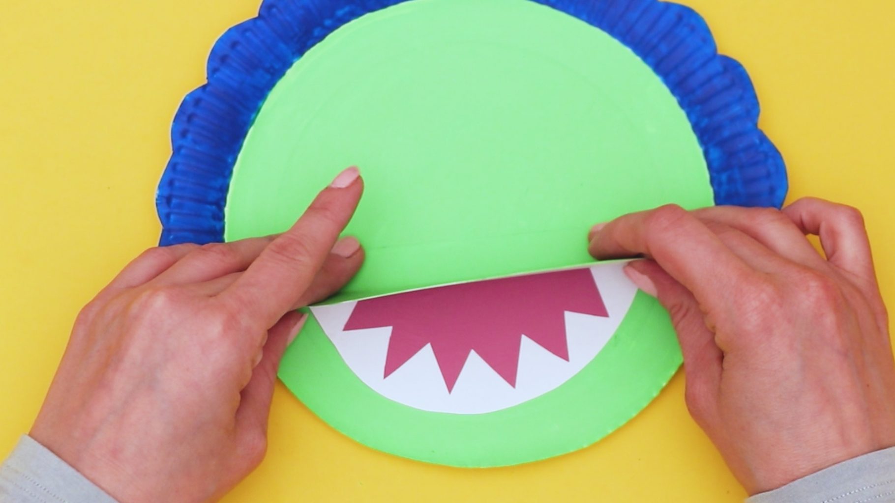 triceratops paper plate craft