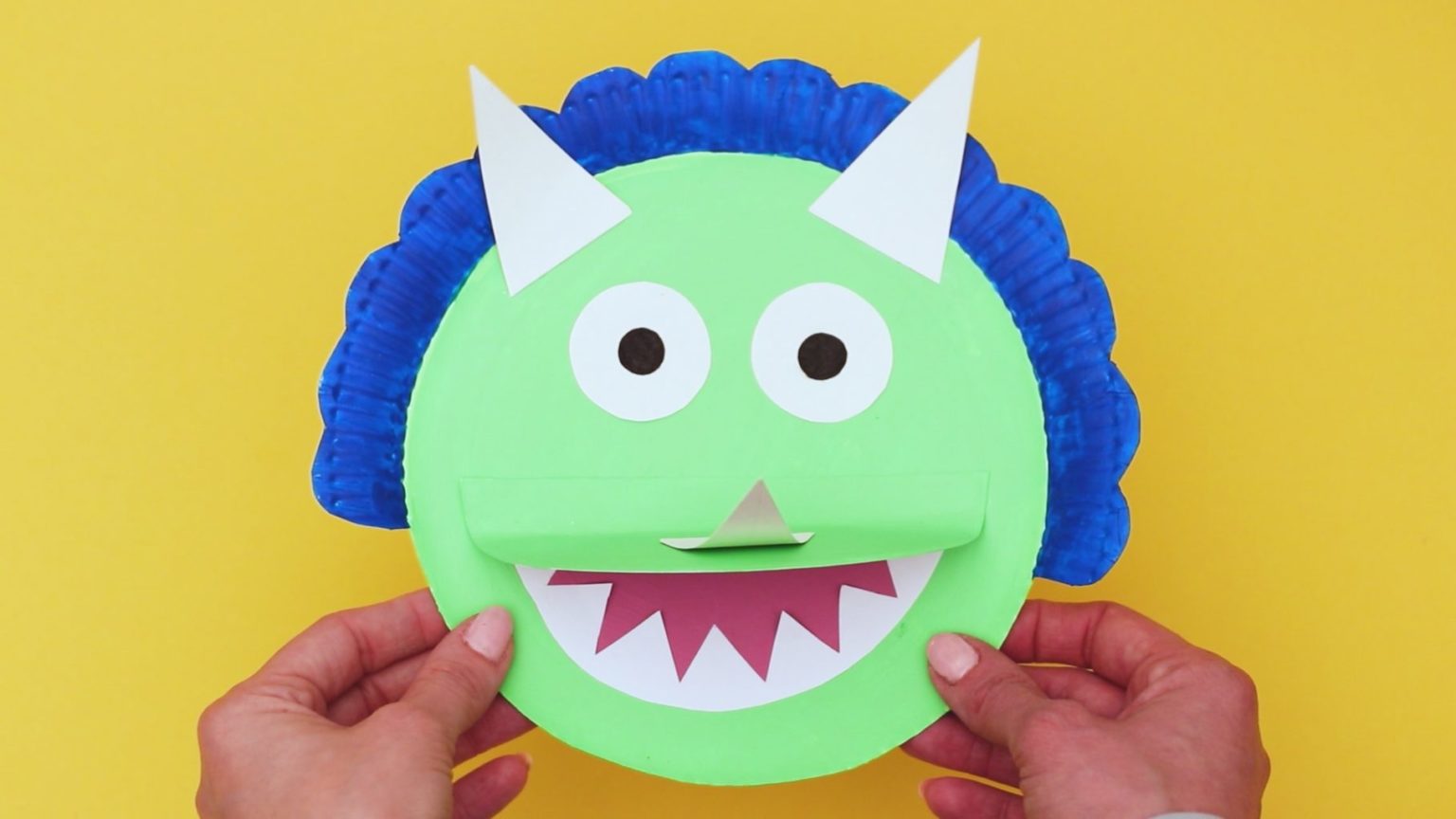 triceratops paper plate craft