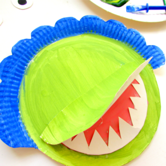 triceratops paper plate craft