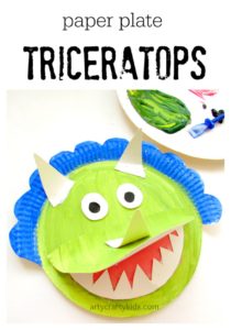 triceratops paper plate craft