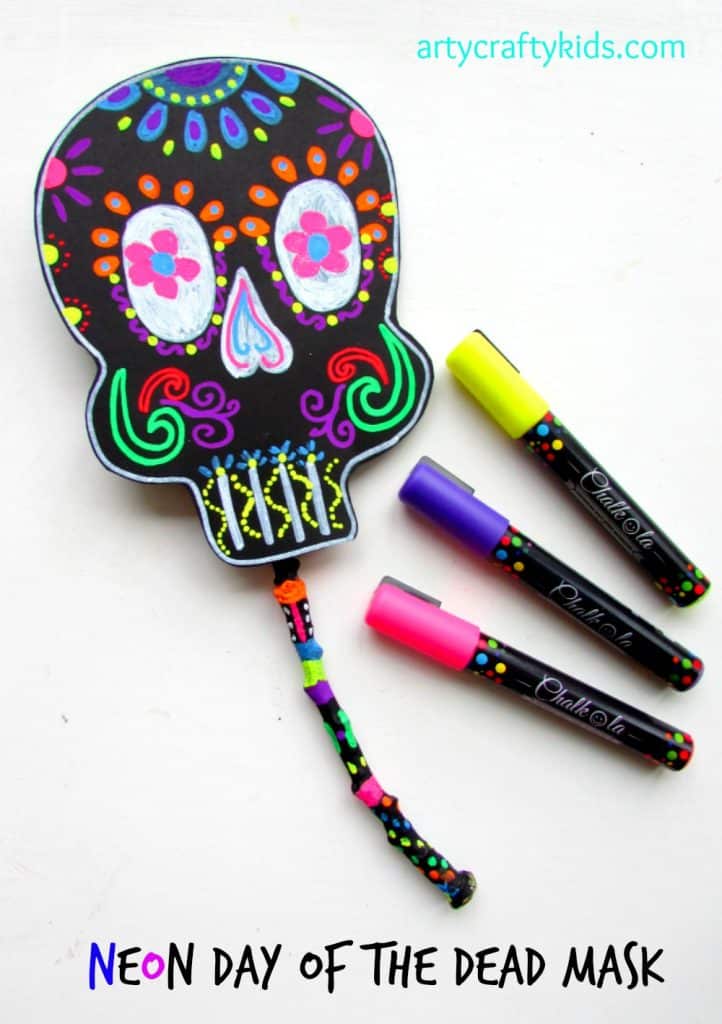 Beautiful Day of the Dead Mask Craft with Printable Template