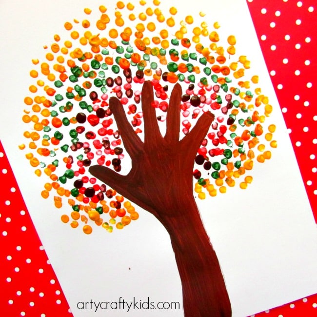 handprint tree mural
