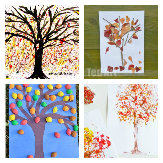 fall tree drawing for kids