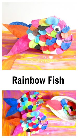 Tissue Paper Rainbow Fish - Arty Crafty Kids