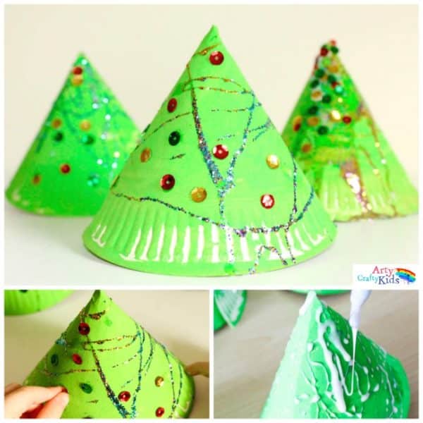 Super Fun 3d Paper Plate Christmas Tree Craft