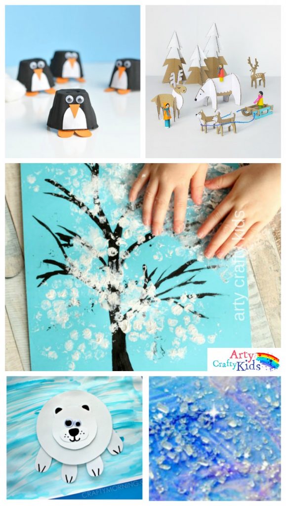 Easy Winter Crafts for Kids Ideas | Cute Snowmen, Polar Bear and Fingerprinting Art