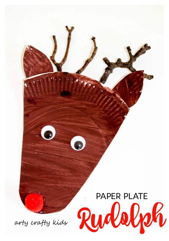 Paper Plate Christmas Crafts - Rudolph, Santa and Frosty