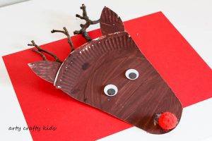 Paper Plate Rudolph Reindeer Craft - Arty Crafty Kids