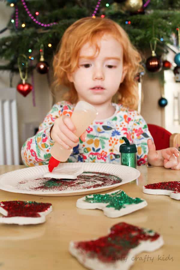 Glittery Clay Christmas Ornaments - Arty Crafty Kids