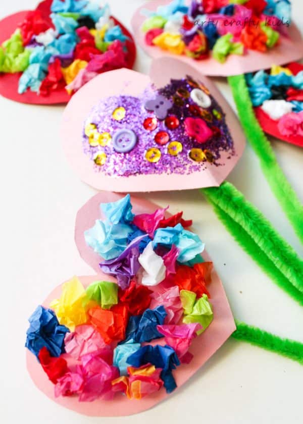 Toddler Valentines Heart Bouquet - Arty Crafty Kids