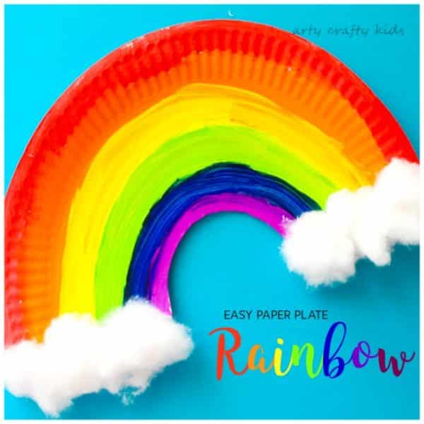 Easy Paper Plate Rainbow Craft - Arty Crafty Kids