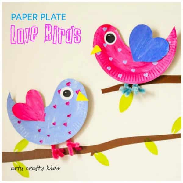 Paper Plate Love Birds Arty Crafty Kids