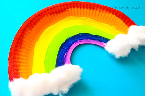 Easy Paper Plate Rainbow Craft - Arty Crafty Kids