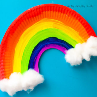 Easy Paper Plate Rainbow Craft - Arty Crafty Kids