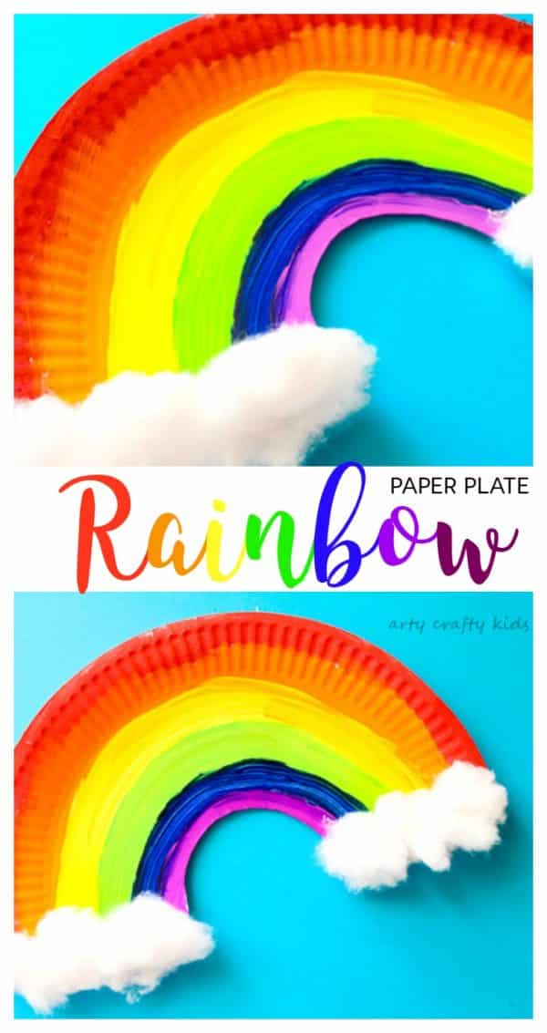 Easy Paper Plate Rainbow Craft - Arty Crafty Kids