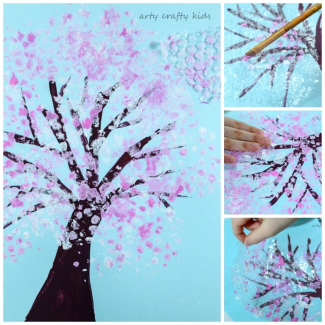 Bubble Wrap Spring Blossom Tree - Arty Crafty Kids