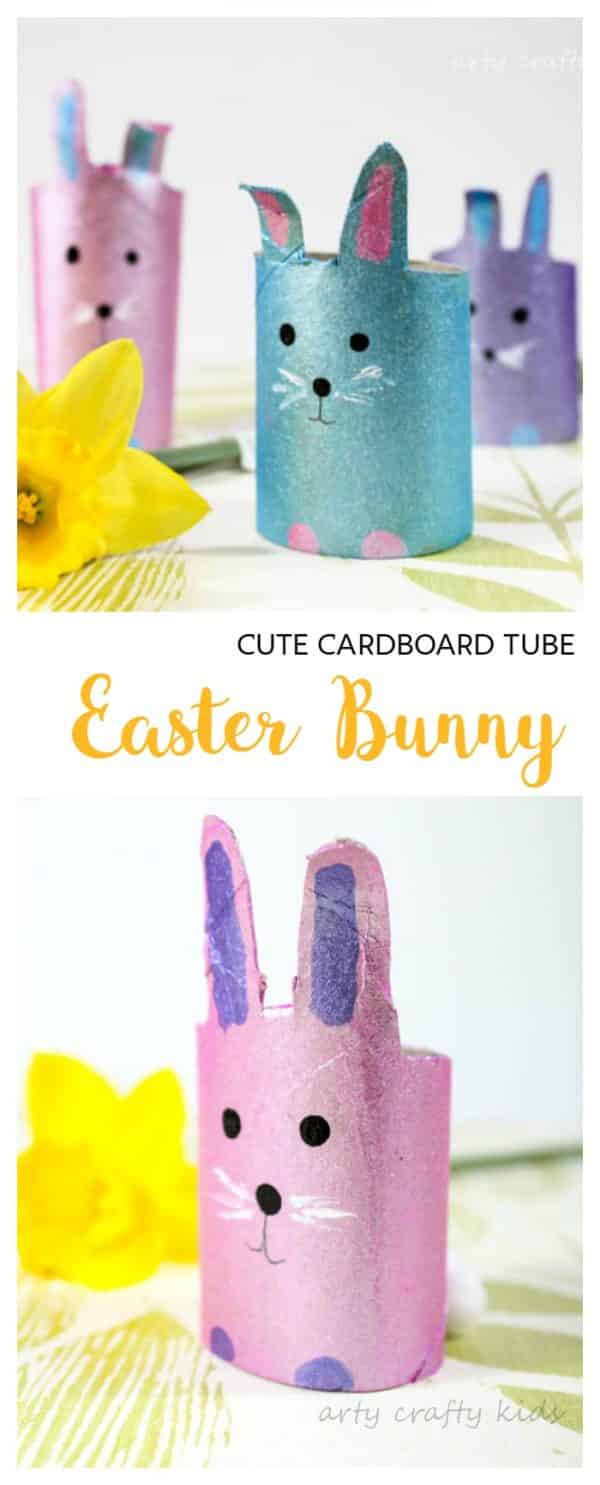 Easy Cardboard Tube Easter Bunny Craft - Arty Crafty Kids