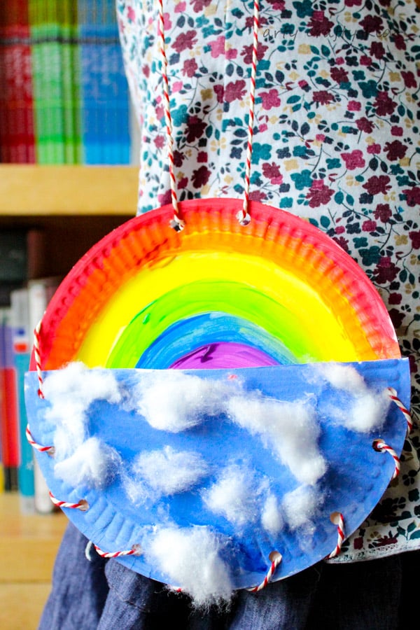 Rainbow Paper Plate Bag - Arty Crafty Kids