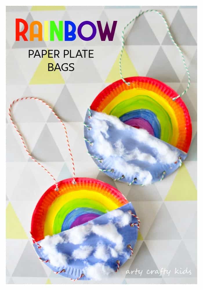 Rainbow Paper Plate Bag - Arty Crafty Kids