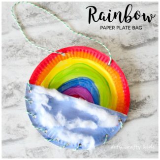 Rainbow Paper Plate Bag - Arty Crafty Kids