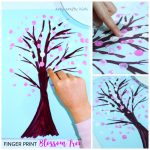 Finger Print Spring Blossom Tree - Arty Crafty Kids