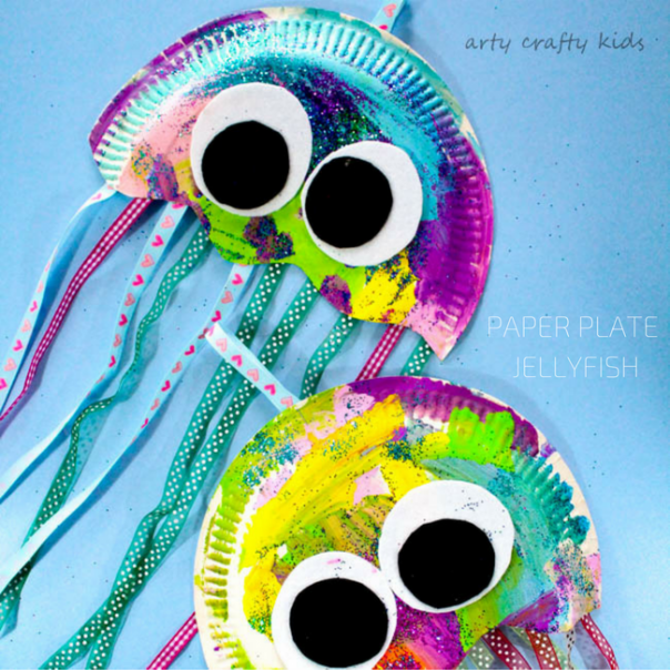 Paper Plate Jellyfish Craft - Arty Crafty Kids