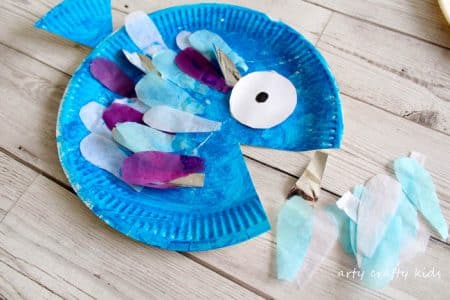 Paper Plate Rainbow Fish Craft - Arty Crafty Kids