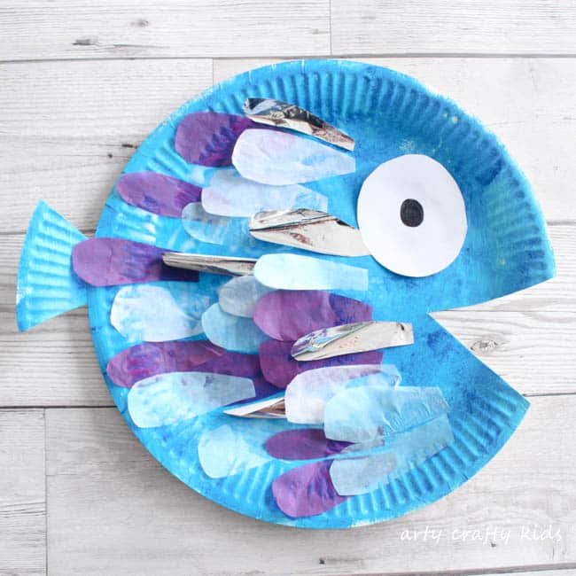 Rainbow Fish Paper Plate Craft - Simply Kinder