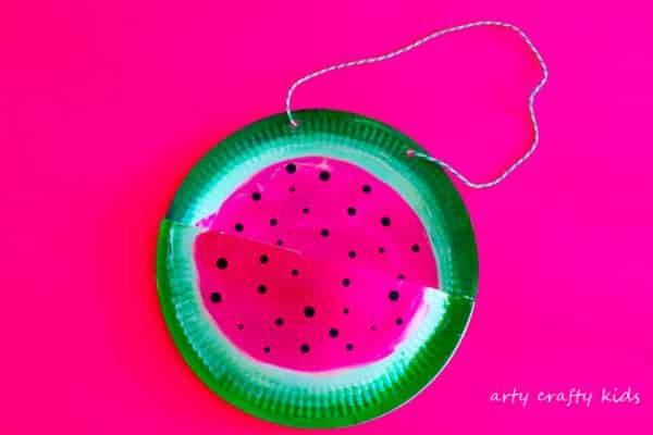 Paper Plate Watermelon Book Bag - Arty Crafty Kids