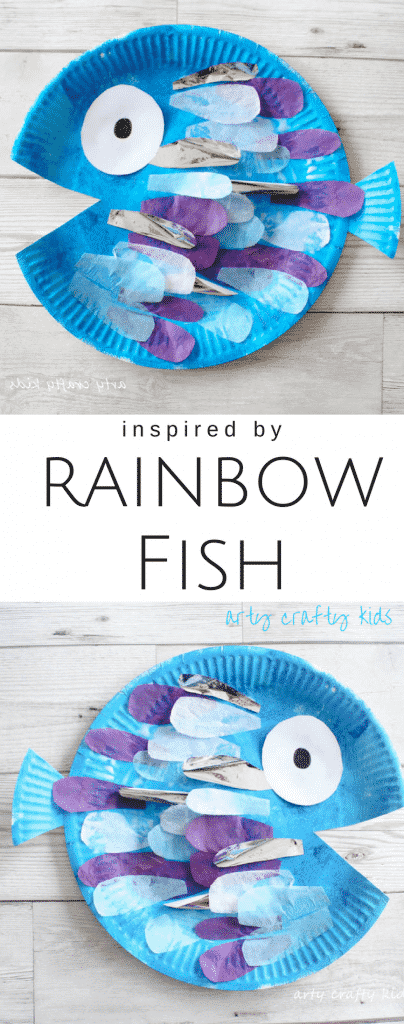 paper plate rainbow fish craft