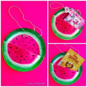 Paper Plate Watermelon Book Bag - Arty Crafty Kids