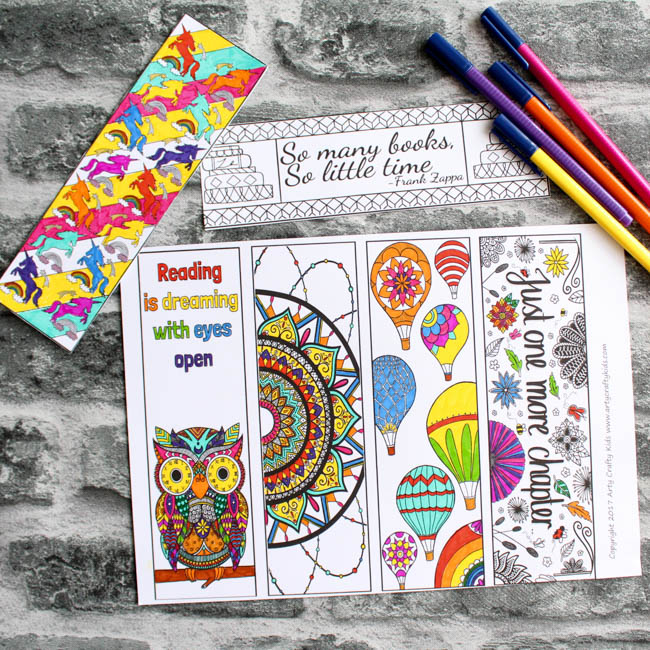 coloring pages bookmark