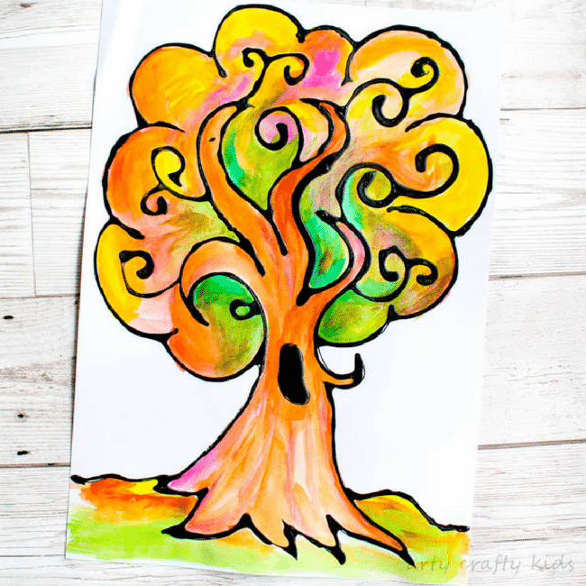 12 Autumn Tree Art Ideas for Kids - Arty Crafty Kids