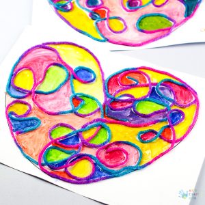 Yarn Squiggle Heart Art - Arty Crafty Kids