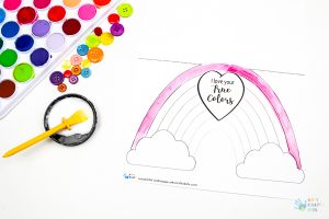 Printable Rainbow 'I Love your True Colours' Card - Arty Crafty Kids