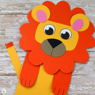 Paper Bag Lion Puppet - Arty Crafty Kids