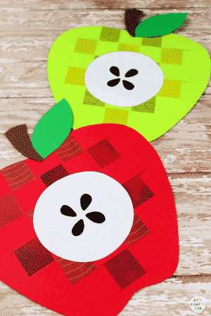 Paper Apple Weaving Craft - Arty Crafty Kids