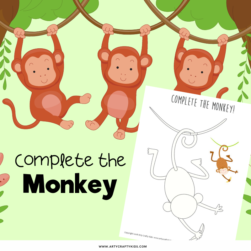 Complete the Monkey - Arty Crafty Kids