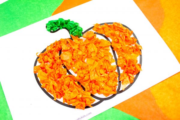 Tissue Paper Pumpkin Craft - Arty Crafty Kids