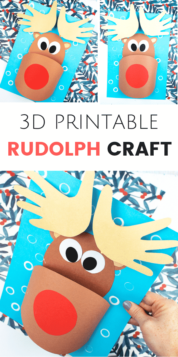 3D Printable Rudolph Craft | Arty Crafty Kids