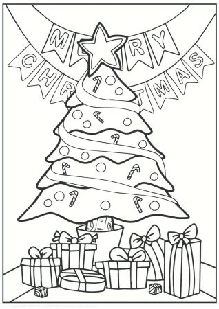 christmas tree coloring page  arty crafty kids