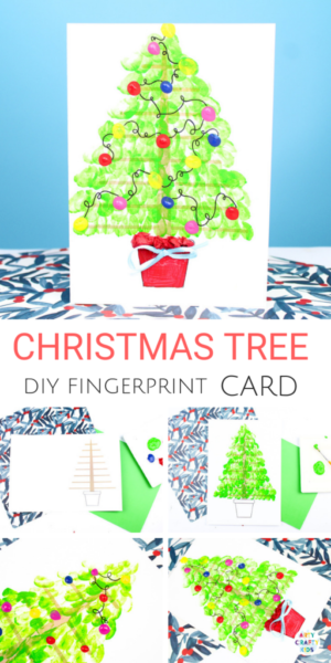 DIY Fingerprint Christmas Tree Card - Arty Crafty Kids