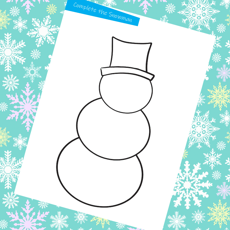 Complete The Drawing Snowman Prompt Arty Crafty Kids