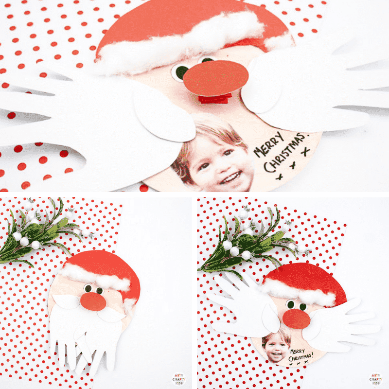 Santa Handprint Christmas Card - Arty Crafty Kids