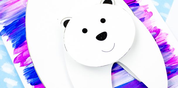 Arty Crafty Kids | 3D Polar Bear Winter Craft for kids! Challenge creativity with this playful and fun Printable Polar Bear Craft that wobbles and bounces #kidscrafts #wintercrafts #printable #templates #template #preschoool #earlyyears