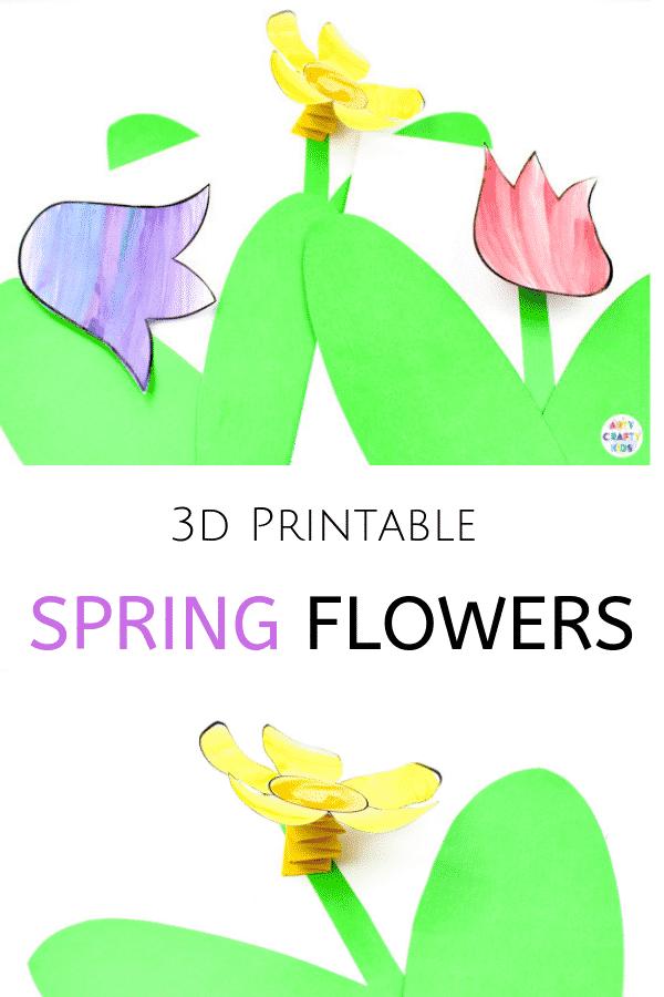 Arty Crafty Kids | 3D Spring Flower Craft for Kids. Using our printable templates, create a Spring Flower that pops from the page! A fun and engaging craft for kids #artycraftykids