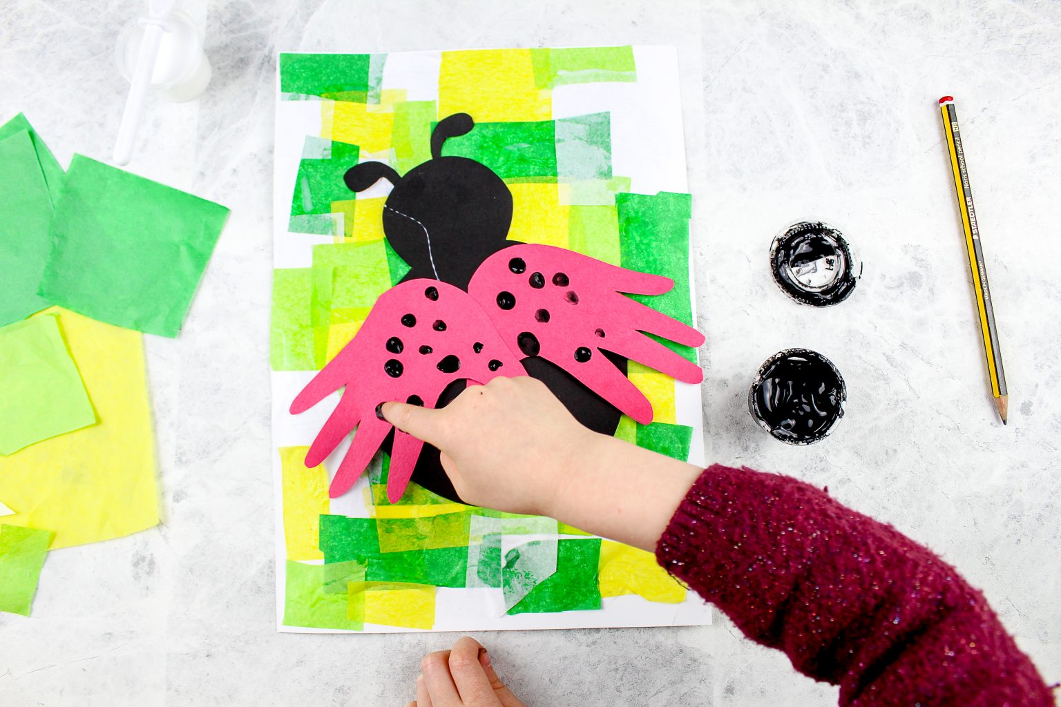 Handprint Ladybug Craft - Arty Crafty Kids